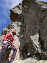 Apertura Ferrel - S3, dove abbiamo deciso di smezzare quello che inizialmente pensavo di salire in un unico tiro. Qui ancora presente (appena sporgente) il meteorite che di lì a poco mi sarei trovato di fronte su L4.