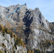 L'itinerario visto dai pressi del rifugio Omio (foto ottobre 2021)