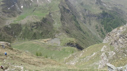 In discesa verso il Lago Rosso
