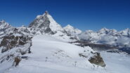 Panorama dal Corno del Teodulo con il proseguimento della traversata
