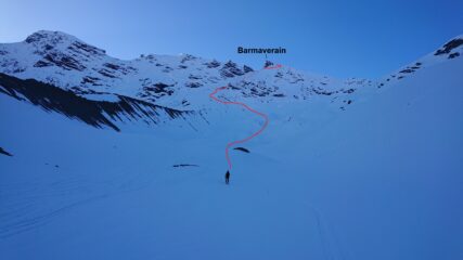 La via di salita da quando si abbandona l'itinerario per il Giasson