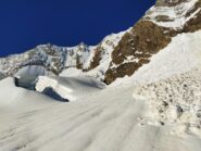 La Nordwand classica è lo scivolo al centro della foto