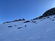 ripido pendio che porta alla bocchetta