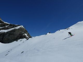 Partenza dalla dorsalina sopra il Teodulo.