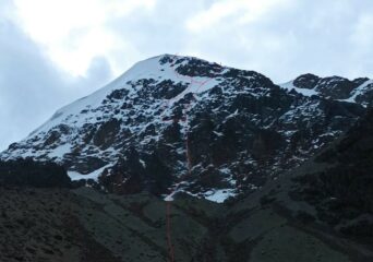 in rosso il tracciato della via