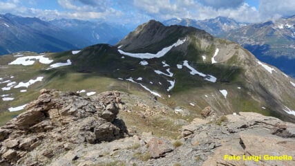 Monte Froid scndendo dalla croce