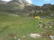 Indicazione sentiero 13B dopo alpeggio