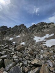 Dal versante migliorero il canale di discesa