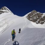 Sul crinale nevoso del Rottalhorn che porta alla Rottalsattel