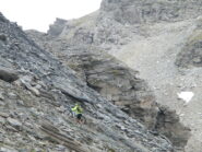 tratto disagevole sul sentiero per il Passo della Beccia