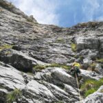 Partenza di L4, ben visibile il diedro 