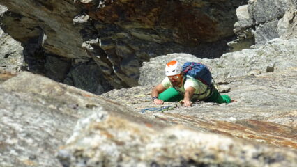 Pietro sul passo di 6a di L8