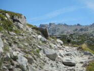 sentiero impervio verso il Lac du Serpent