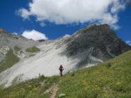 sentiero ciclabile nella parte medio alta della salita