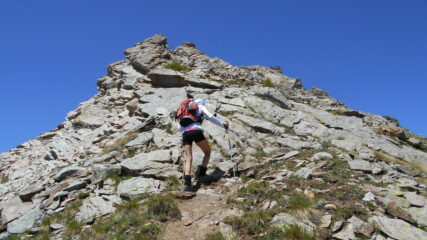 Il primo tratto dopo il Colle, il più ripido