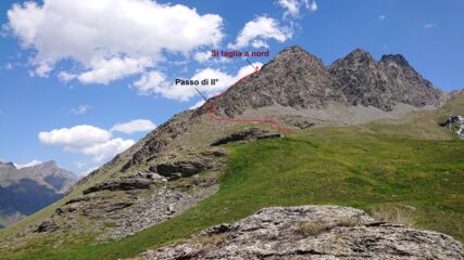 La paretina per salire alla cresta ovest