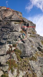 La paretina da risalire dopo il colle de Pierrey