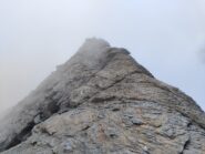 La cima vista dai primi metri della cresta est.