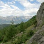 le montagne del Devoluy viste dalla parete