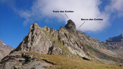 Il percorso per il canale dal colle di Tsan