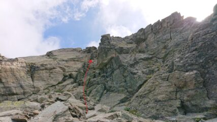 La parete ovest della vetta settentrionale