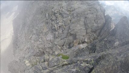 La forcella Nord e la parete da disarrampicare