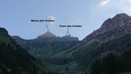 Le vette dal vallone di salita al colle di Tsan