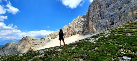 Alla fine del traverso ed inizio discesa