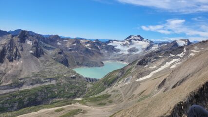 Punta d'Arbola, lago del Sabbione e sullo sfondo il Monte Rosa