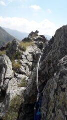 Cordino d'abbandono utile per calata in doppia..