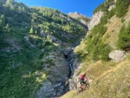Tratto in sella prima di attraversare il Rio del Pelvo
