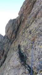 la cengia a sinistra del muretto 