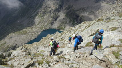 in discesa appena prima delle catene