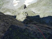 La salita sul versante W della 4a torre