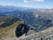 Dalla cima , la Becca d' aran e la Valtournenche