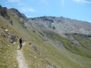 il lungo traverso ascendente verso il Col des Sollieres
