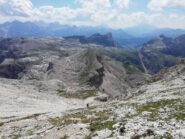 La Cima Piccola durante la discesa dalla Cima Orientale di Puez