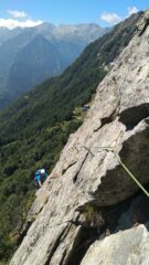 bel traverso di L5 un passo delicato prima della sosta