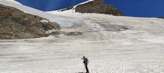 La salita al Windjoch (fotografata al ritorno)