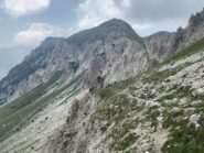 tracce di sentiero prima della zona franosa