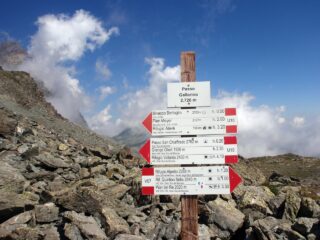 Il bivio al Passo Gallarino