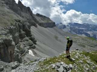 Sulla spalla erbosa sopra gli Orti della Regina.
