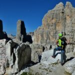 Sulle bocchette Centrali, in vista del Campanile Basso