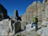 Sulle bocchette Centrali, in vista del Campanile Basso