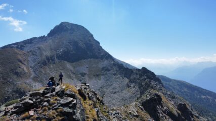 La cresta da percorrere vista dalla Becca di Roisan