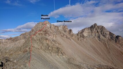 Il proseguo della cresta dalla Becca Fontaney
