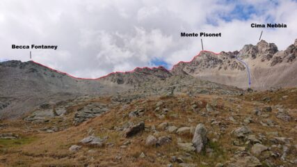 Cresta dal rifugio Cuney