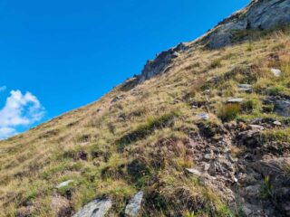 pendio di salita al colletto