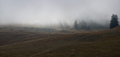 Al mattino partenza nella nebbia