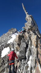 il tratto in roccette prima del Nadelhorn..